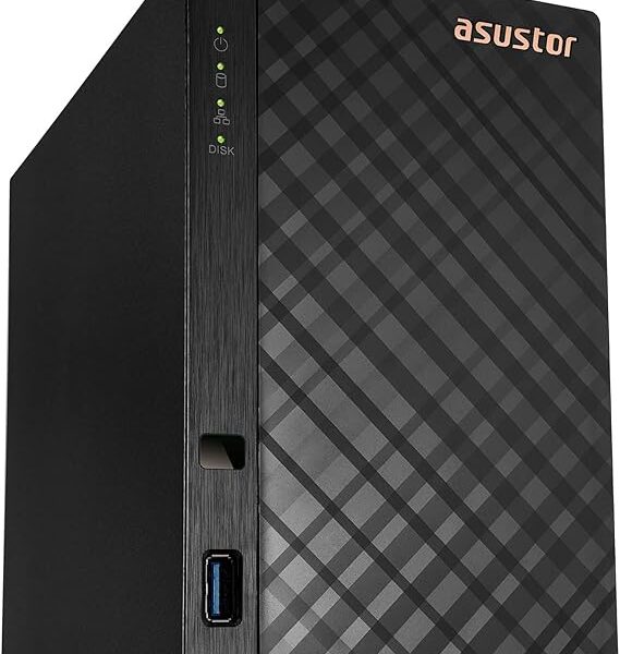 Asustor Drivestor 2 AS1102T - 2 Bay NAS, 1.4GHz Quad Core, 2.5GbE Port, 1GB RAM DDR4, Network Attached Storage, Personal Private Cloud (Diskless)